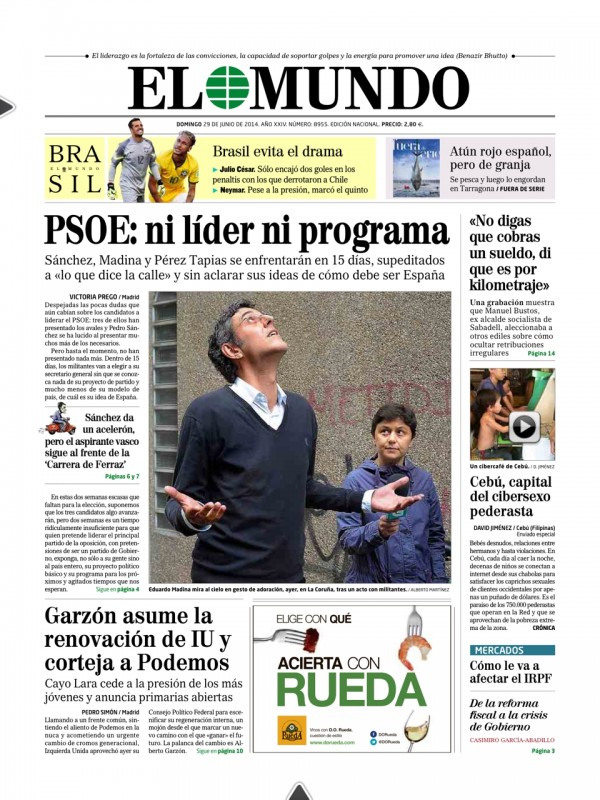 . Rueda PORTADAS PERIÓDICOS NACIONALES Y LOCALES