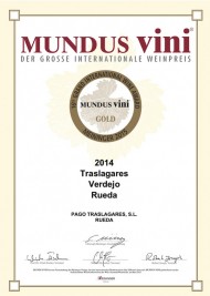 TRASLAGARES VERDEJO 2014: MEDALLA DE ORO EN MUNDUS VINI 2015.